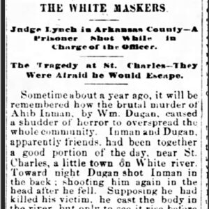"The White Maskers" newspaper clipping