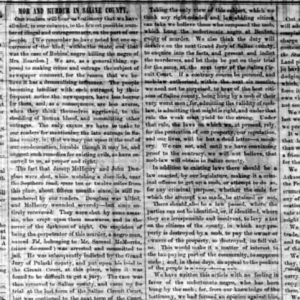 "Mob and Murder in Saline County" newspaper clipping