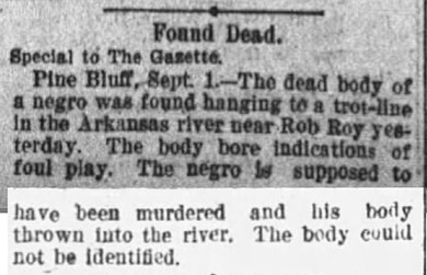 "Found Dead" newspaper clipping