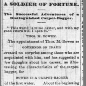 "A Soldier of Fortune" newspaper clipping