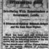 "Interfering with homesteaders on government land" newspaper clipping