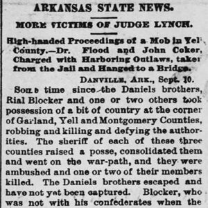 "Arkansas State News More Victims of Judge Lynch" newspaper clipping