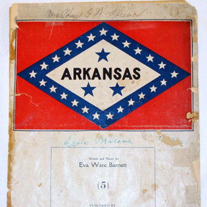 Sheet music with Arkansas state flag on cover