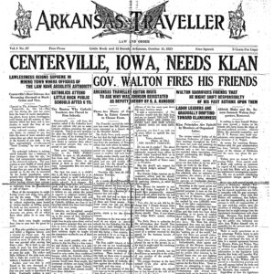 "Centerville Iowa Needs Klan" newspaper clipping
