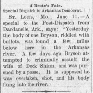 "A Brute's Fate" newspaper clipping