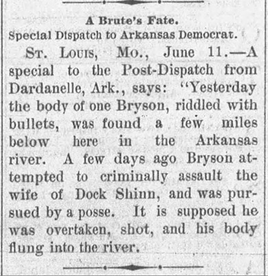 "A Brute's Fate" newspaper clipping