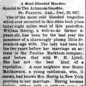 "A Girl Blooded Murder" newspaper clipping