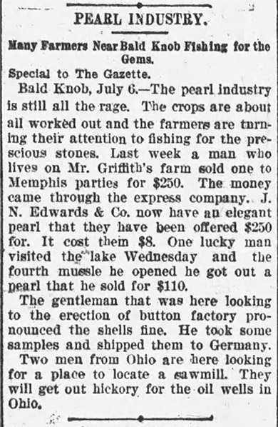 "Pearl Industry" newspaper clipping