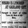 "Negro is lynched at Garland City" newspaper clipping