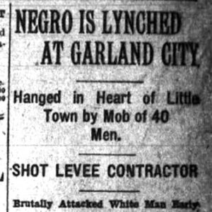 "Negro is lynched at Garland City" newspaper clipping