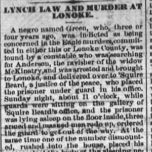 "Lynch Law and Murder at Lonoke" newspaper clipping