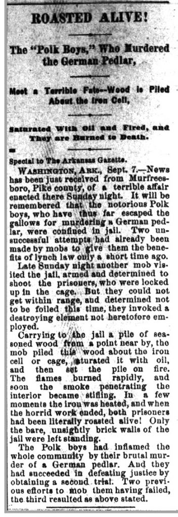 Polk Brothers Lynching Article - Encyclopedia of Arkansas