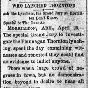 "Who lynched Thornton?" newspaper clipping
