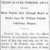 "Negro slayer spirited away" newspaper clipping