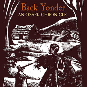 Boy carrying wood and girl with log cabin on black background with orange and white text on book cover