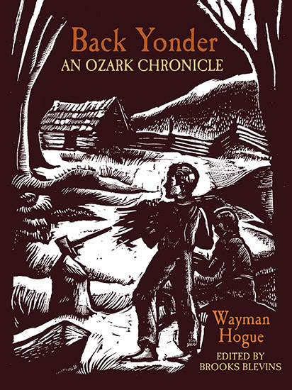 Boy carrying wood and girl with log cabin on black background with orange and white text on book cover