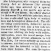 "Abe Livingston who escaped from the County Jail at Arkansas City" newspaper clipping