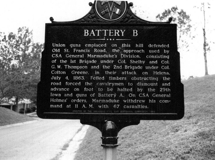 "Battery B" historical marker sign