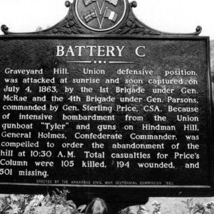 "Battery C" historical marker sign