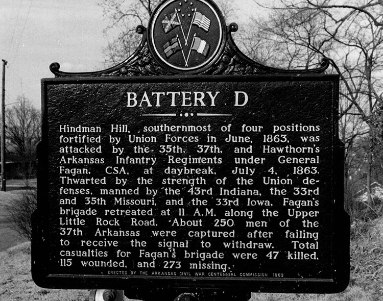 "Battery D" historical marker sign