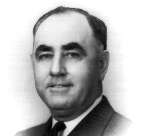 Portrait of white man in suit and tie with prominent eyebrows