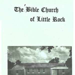 Single-story brick building on "The Bible Church of Little Rock" bulletin cover