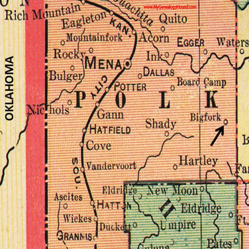 Big Fork Map Encyclopedia of Arkansas
