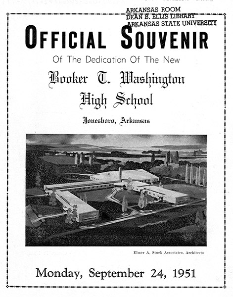 Picture of school campus buildings and text on program cover