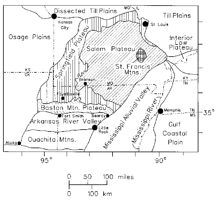 Ozark Plateau Map   Boston Mtns Fig1 F 