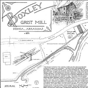 Line drawings of plans for grist mill