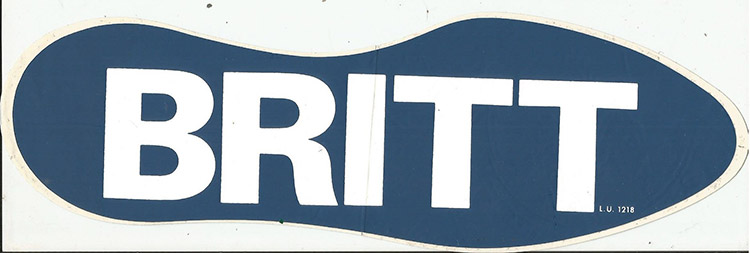 Boot print shaped "Britt" logo