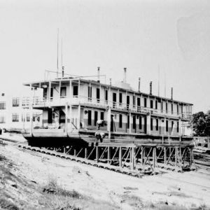 Two-story boat under construction