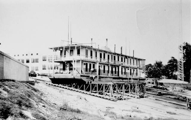 Two-story boat under construction
