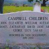 "Campbell Children" gravestone with names in cemetery