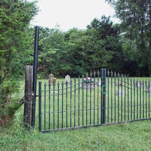 Cemetery with iron gates and fence