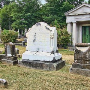 "Churchill" gravestones and mausoleum in cemetery