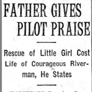 "Father Gives Pilot Praise" newspaper clipping