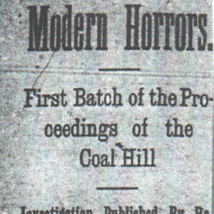 "Modern Horrors" newspaper clipping