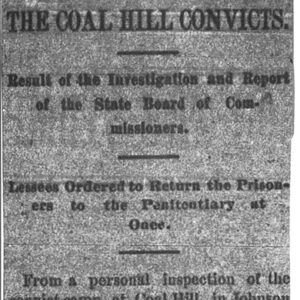 "The Coal Hill Convicts" newspaper clipping