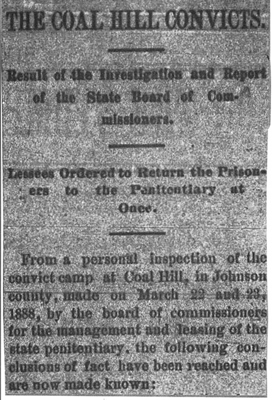 "The Coal Hill Convicts" newspaper clipping