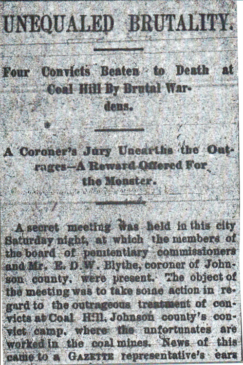 "Unequaled Brutality" newspaper clipping