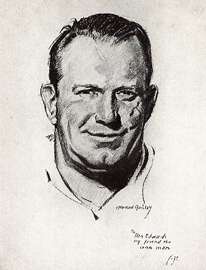Drawing of white man smiling