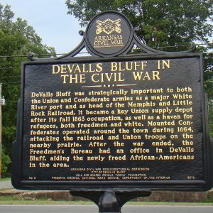 "DeValls Bluff in the Civil War" historical marker sign