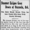"Steamer Eclipse Goes Down" newspaper clipping