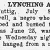 "Lynching at Huttig" newspaper clipping