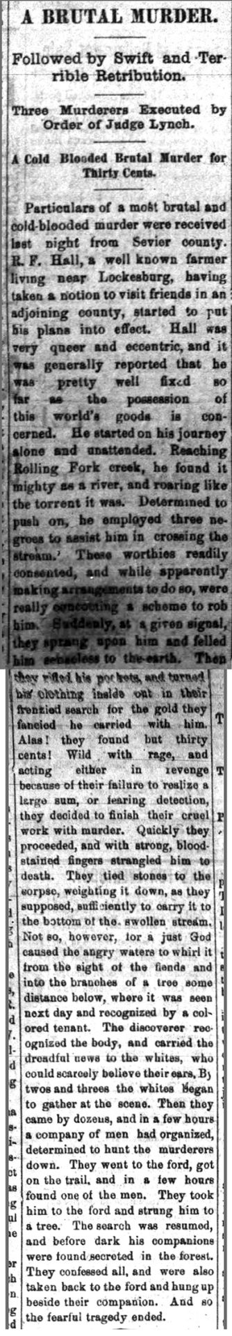 "A Brutal Murder" newspaper clipping