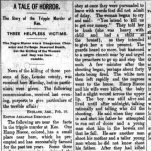 "A tale of horror" newspaper clipping