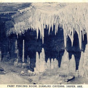 Interior of cave with stalagmites and stalactites