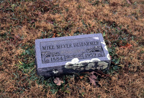 Flat engraved grave stone on brown grass