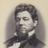 White man with curly hair and beard in suit